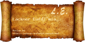 Lackner Eufémia névjegykártya